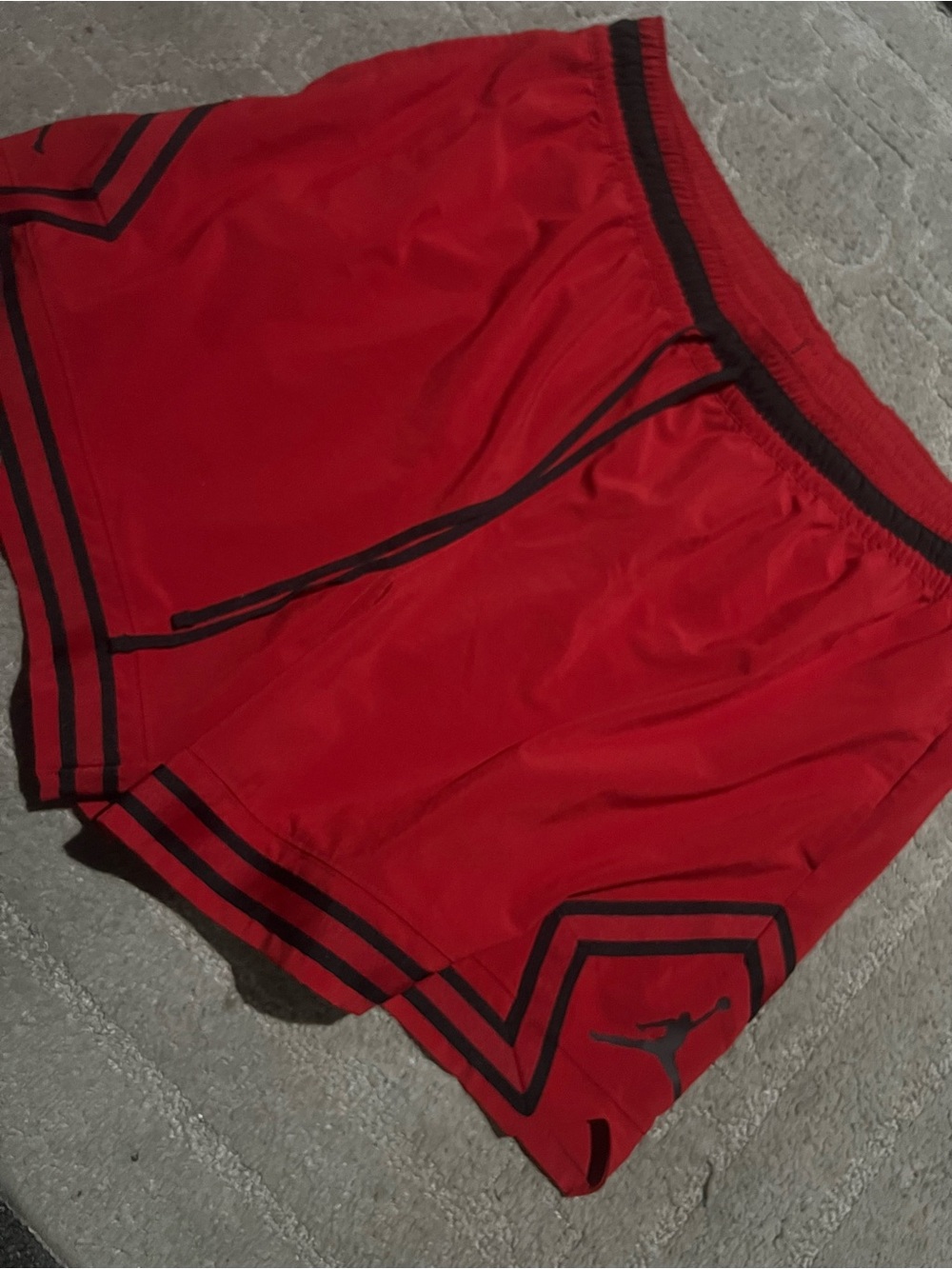 Nike Red Men's Athletic Shorts with Black Accents